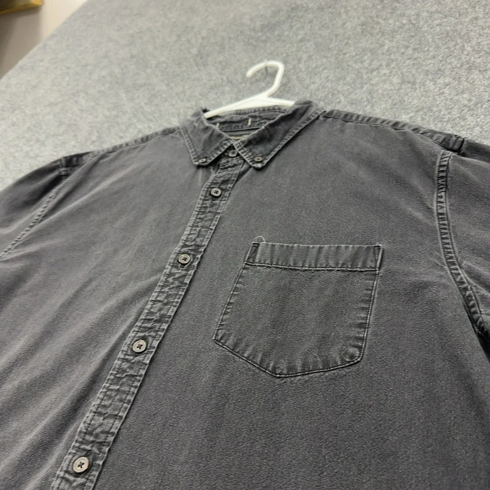 Banana Republic Button Down Shirt Mens XXL Black Cotton Untucked Slim Fit Casual
